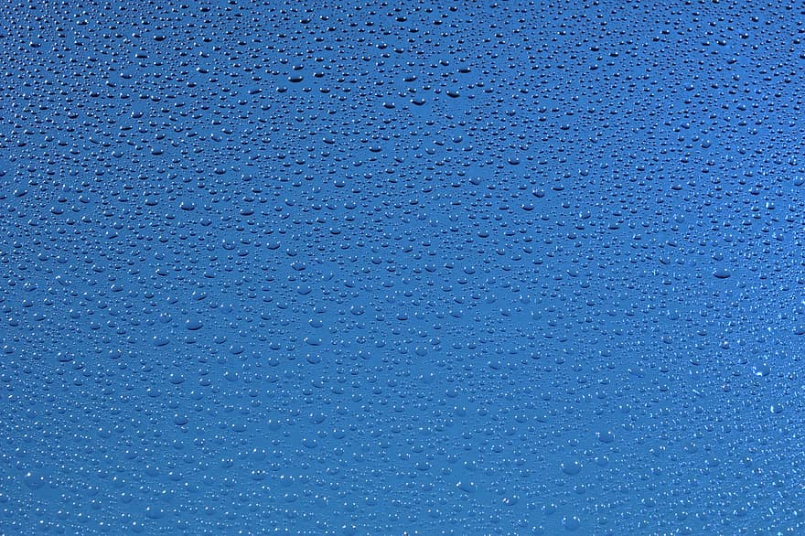 水滴、滴下、濡れている、水、青、構造、液体、抽象