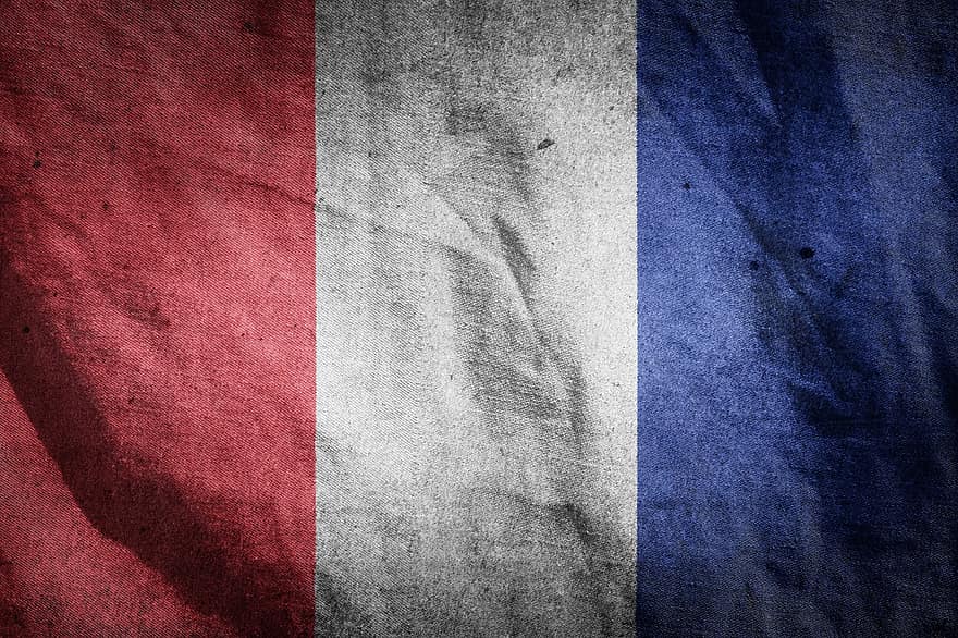 vlag, Frankrijk, Europa, blazen, kleuren, land, kleurrijk, vlaggen