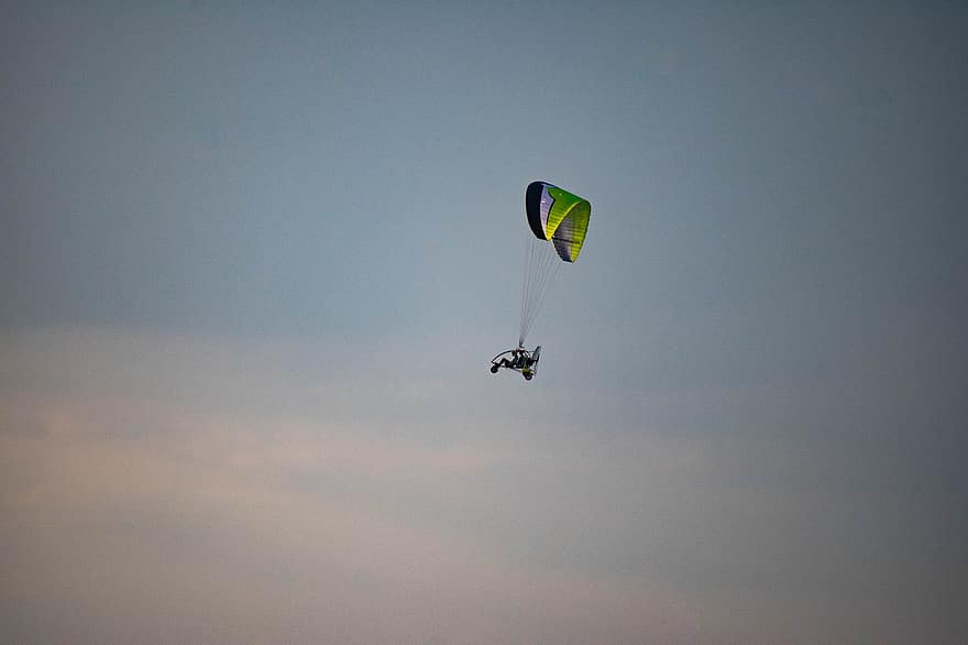 paramotor, let, paragliding, létající, dom, křídlo, pilot, dobrodružství, paramotoring, sport, létat