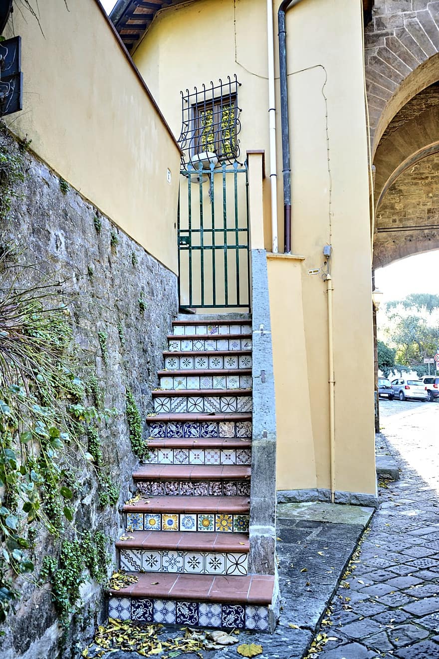 Streets, Steps, Village, Town, architecture, staircase, old, built structure, building exterior, history, famous place