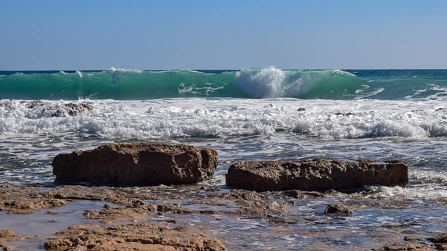 de praia, ondas, mar, costa, Beira Mar, surfar, rochas, natureza, onda