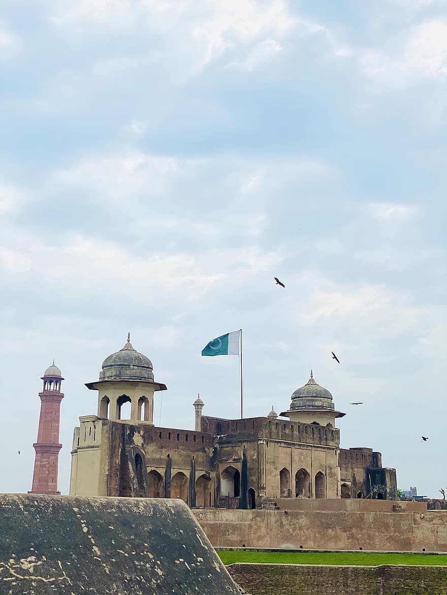 bygning, ruiner, slott, Lahore, punjab