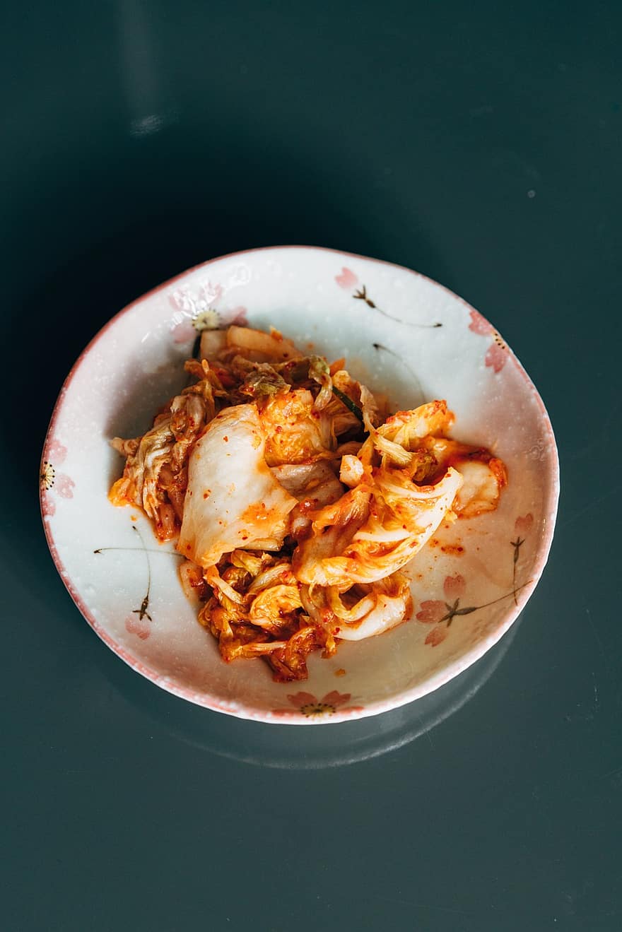Kimchi, nourriture coréenne, aliments, collation, épicé, le Chili, chou, assiette, fermenté, traditionnel, plat