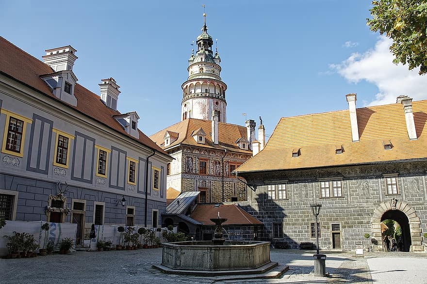 miestas, miesto centre, kelionė, turizmą, Europa, Čekijos Respublika, Krumnau, český krumlov, Krumnau vienuolynas, vienuolynas, bokštas