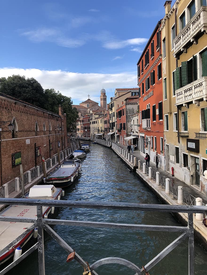 joki, Venetsia, Italia, silta, gondoli, matkustaa, kanava, arkkitehtuuri, kuuluisa paikka, vesi, merenkulkualus