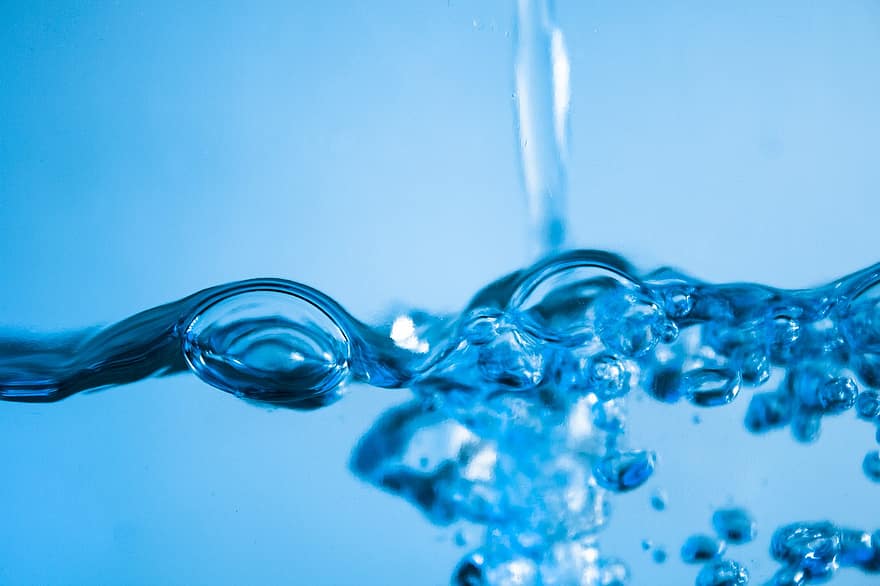 vatten, stänk, blå, aqua, flytande, våt, bubblor, rent vatten, klart vatten, släppa, klar