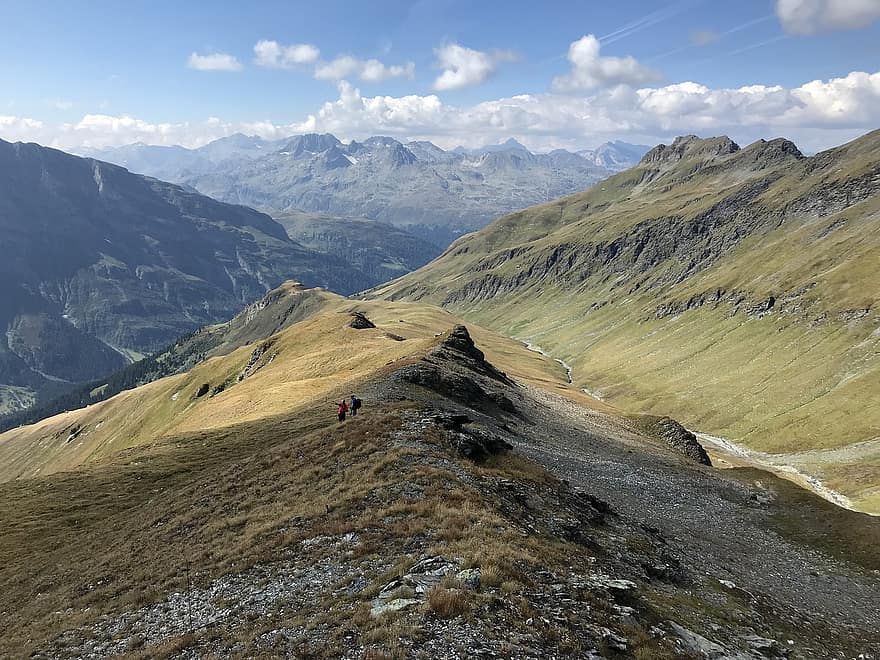Mod Bärenhorn, alpine rute, Alperne, gå, himmel, toppe, udflugter, vandring, bjerge, natur, skyer
