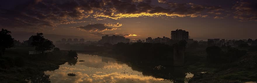 Sunrise, Morning, City, Landscape, Nature, Morning Mood, Dawn