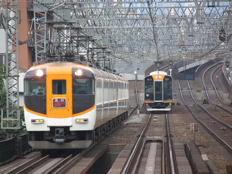 trenes, ferrocarril, viaje, tránsito, tráfico ferroviario, Tren de pasajeros, carril, vías del tren, transporte, tren electrico, Kintetsu