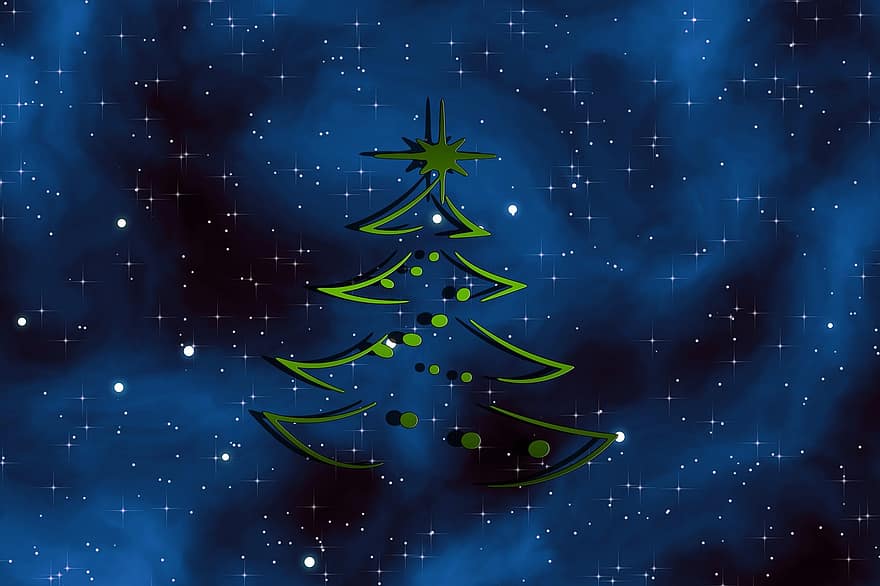 рождество, Рождественская елка, Аннотация, ель, украшен, фон, лейтмотив, звезда, приход, украшение, Рождественская открытка