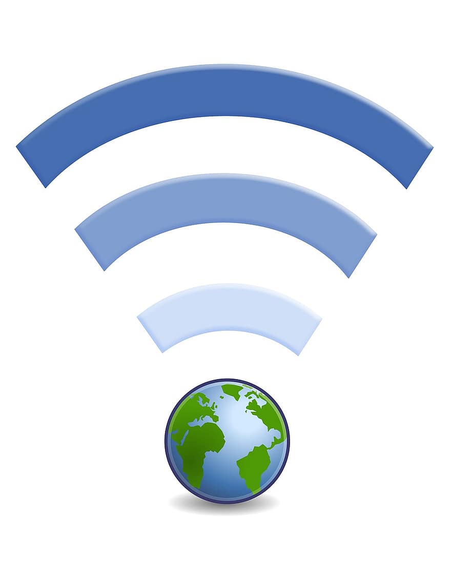 Icon, Wifi, Communication, Red, Wireless, Directional, Logo, Blue, Earth, Balloon