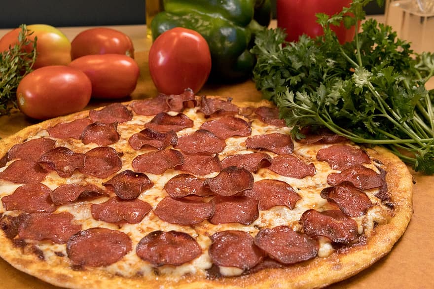 पिज़्ज़ा, पेपरोनी पिज्जा, खाना, नाश्ता, भोजन, दोपहर का भोजन, रात का खाना, स्वादिष्ट, पोषण, बेक किया हुआ