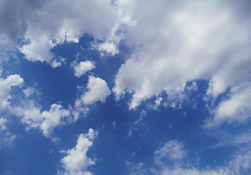 空、雲、積雲、屋外、空域、バックグラウンド、青、日、天気、きらきら、夏