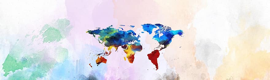 Banner, Header, Geography, Map, Countries, Research, School, Education, Colorful