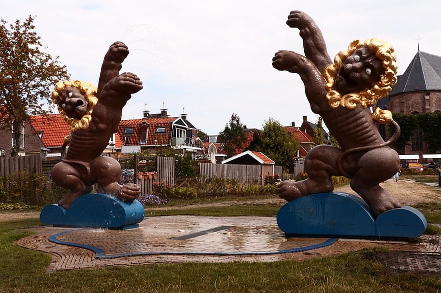 parc, sculpturi, Fântână, Friesland, statui, în aer liber