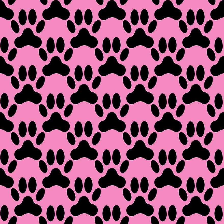 Pattern, Paw, Dog, Animal, Design, Digital Paper, Scrapbooking, Pink, Female, Frame, abstract