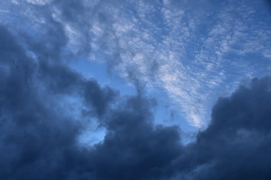 céu, nuvens, cumulus, espaço aéreo