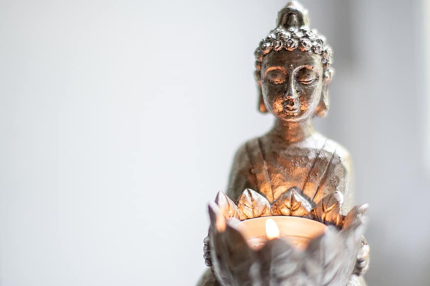 Буда, светлина, медитация, духовност, tealight, ведрина, спокоен, уелнес, дух, внимателност