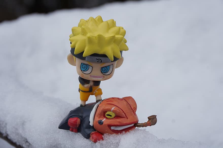 Naruto, Anime, japanisch, Spielzeuge, Schnee, Weihnachten, Spielzeug im Schnee, Figuren, Figuren im Schnee, Spielzeugabenteuer, Abenteuer