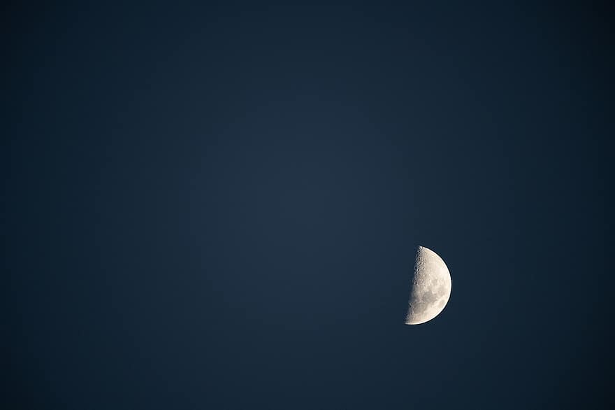måne, lunar, månsken, rymden, himmel, natt, mörk, nattid, kväll