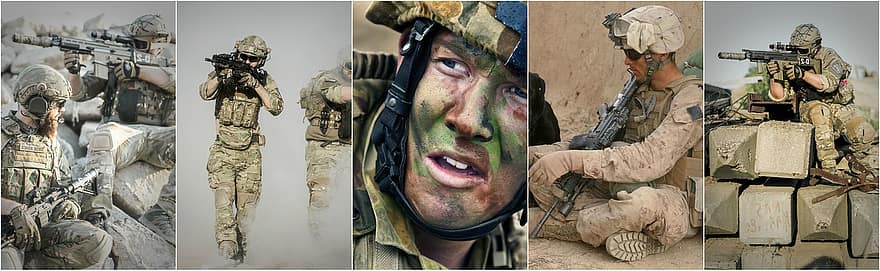 militær, Militær Collage, collage, hær, soldat, krig, kæmpe, kraft, terrorisme, våben, angreb