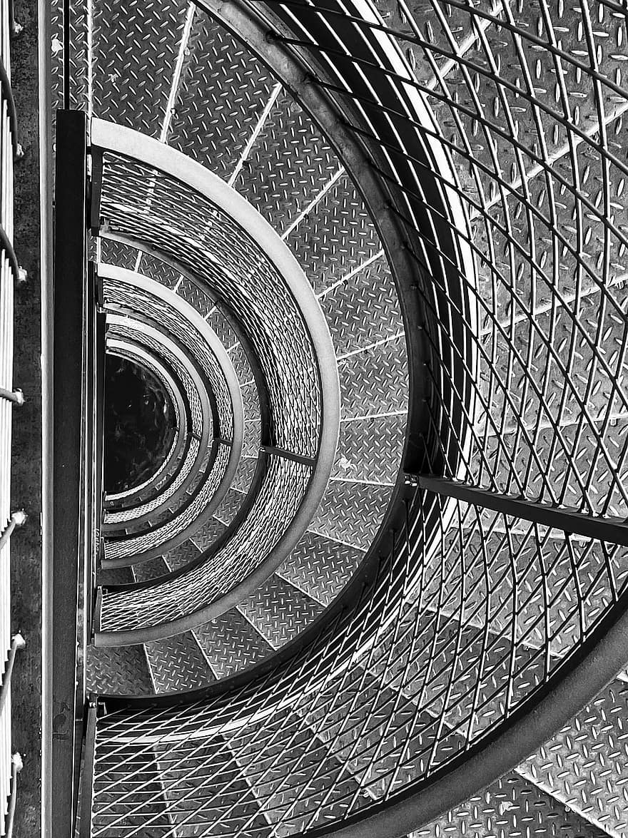 spiral trapp, trapp, arkitektur, glass, innendørs, stål, moderne, metall, design, abstrakt, sirkel
