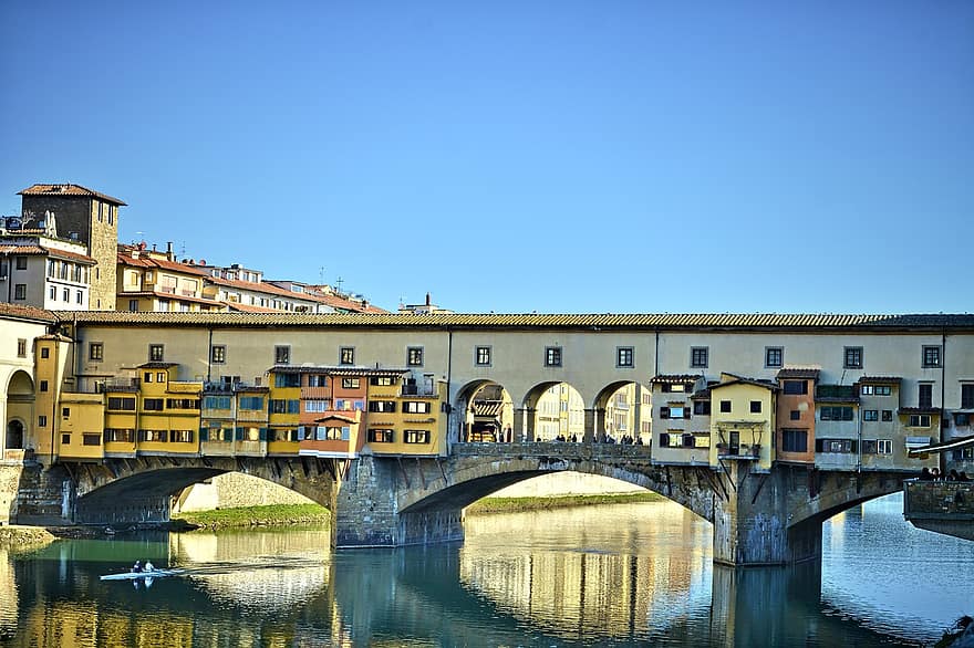 Florencija, tiltas, architektūra, miestas, Italija, turizmą, Europa, žinoma vieta, miesto vaizdą, istorija, vanduo