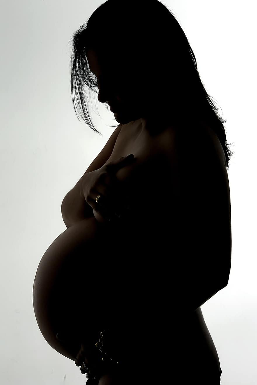 gravid kvinna, gravid, dräktighet, mage, mor, stor mage, mamma