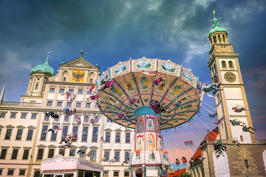 Amusement Park, Carnival, Childhood, Augsburg, Fun, Enjoyment