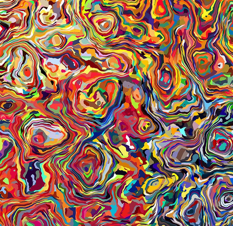 Abstract, Colorful, Texture, Digital Art, Liquid, Fluid, Energetic, Chaotic, Pattern, Paint, Modern
