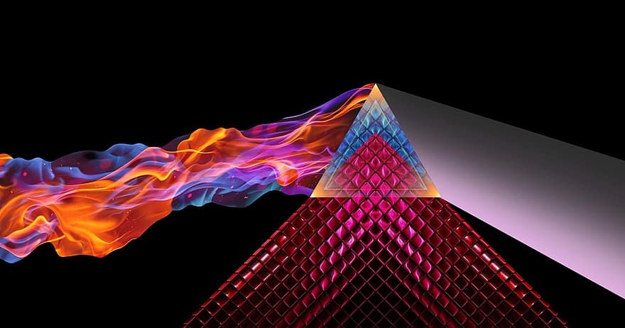 pyramide, prisme, abstrait, logo, Pink Floyd, Triangle, coloré, arc en ciel, spectre, futuriste, futur
