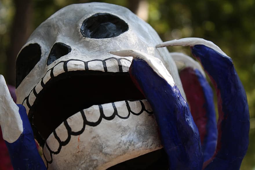 mort, crani, Dia de la mort, Halloween, mexicà, esquelet, festes populars, artesanies, flac, crani de sucre, catrina