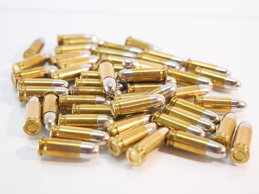 đạn, đạn dược, kim loại, vũ khí, súng cầm tay, hộp đạn, Súng lục, vàng