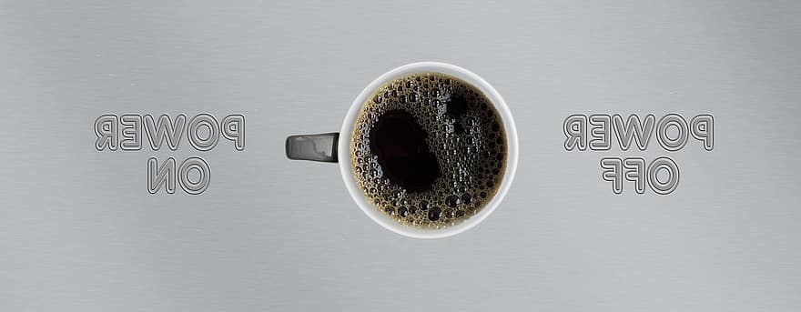 nyalakan, matikan, kopi, cangkir, kinerja, memaksa, energi, henkel, busa, kafein, cangkir kopi