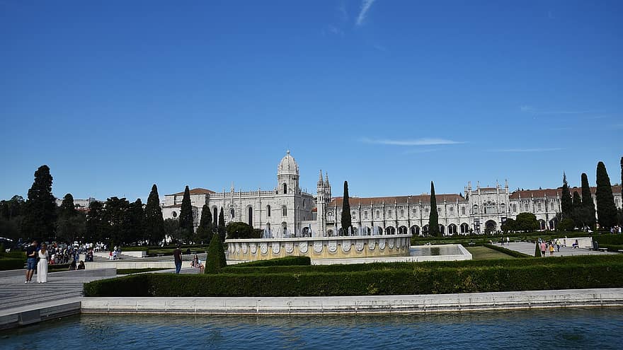 Praça Do Imperio, Lisbona, parco, Portogallo, storico, costruzione, architettura, giardino, Fontana, stagno, attrazione turistica