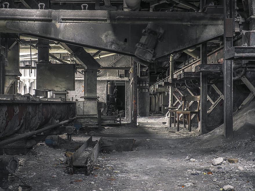 endroits perdus, usine, industrie, salle, se ruiner, abandonné, pfor, Bâtiment d'usine, atmosphère, bâtiment, vieux