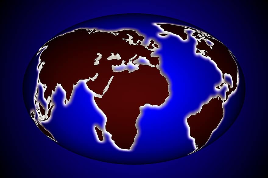 land-, continenten, ontwerp, ruimte, wereldkaart, planeet, kaart, Afrika, cartografie, gebied, blauw