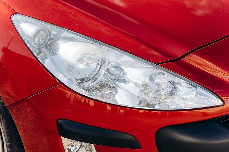 headlamp, mobil, kendaraan, lampu utama, cahaya, lampu mobil, otomotif, bumper, depan, mobil merah, berkilau