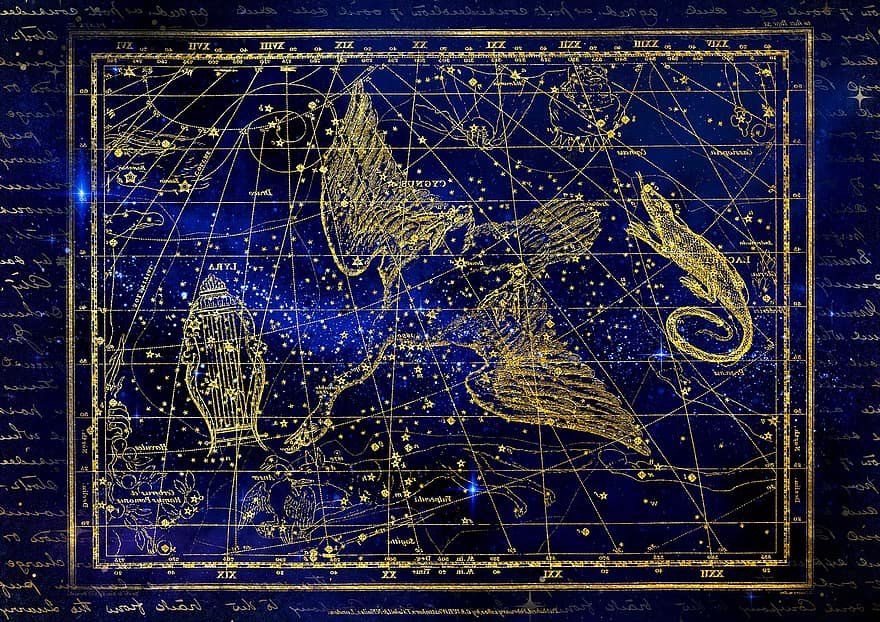 constellation, lézard, cygne, lyre, signe du zodiaque, ciel, ciel étoilé, Alexandre Jamieson, salutation, anniversaire, Atlas des étoiles