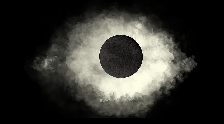 nuages ​​noirs, des nuages, ciel, Météo, orage, charbon, noir et blanc, monochrome, étrange, éclipse, astéroïde