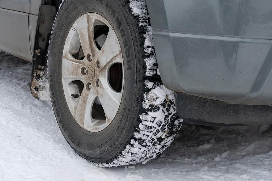 carro, pneus, inverno, neve, estrada, pneu, roda, veículo terrestre, escorregadio, fechar-se, transporte