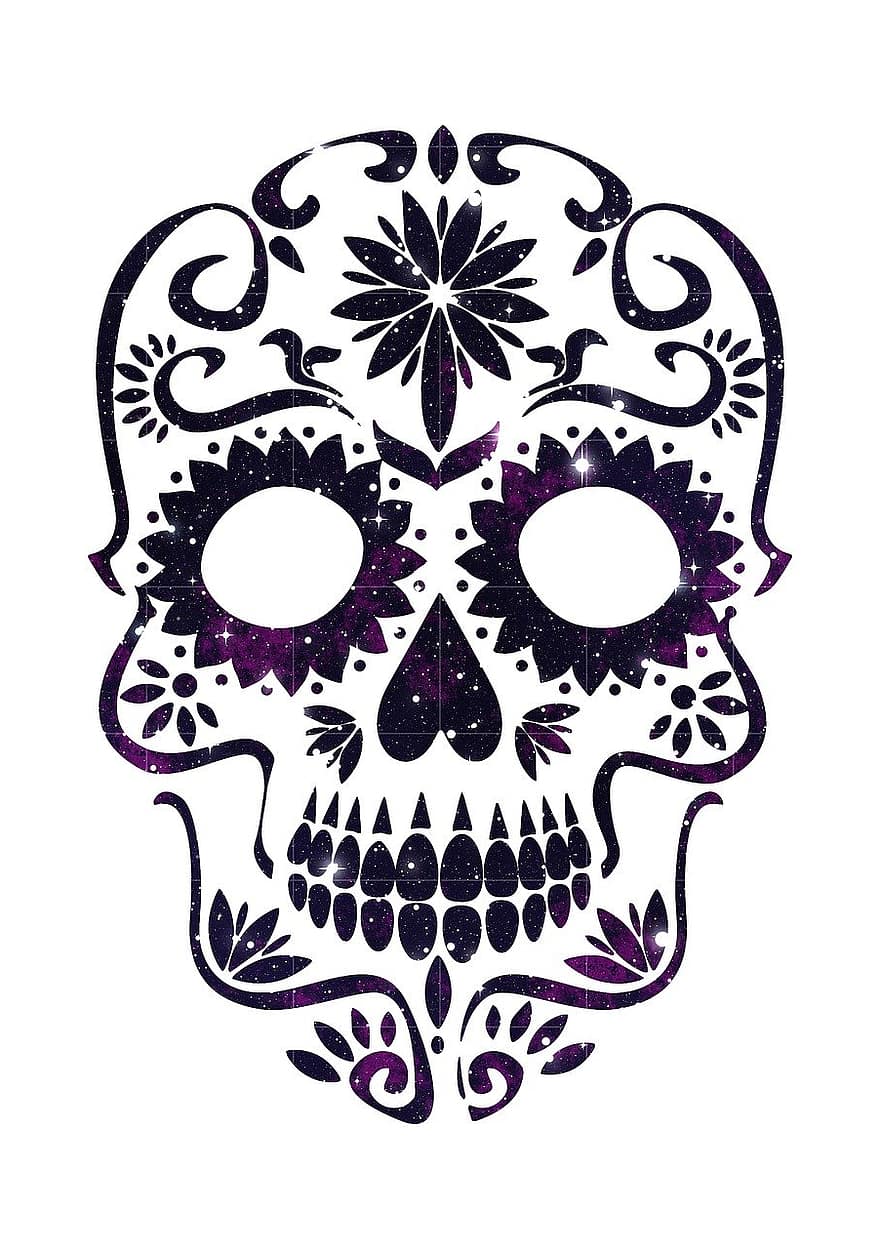 череп, захарен череп, мексикански, Мексико, цветен, традиция