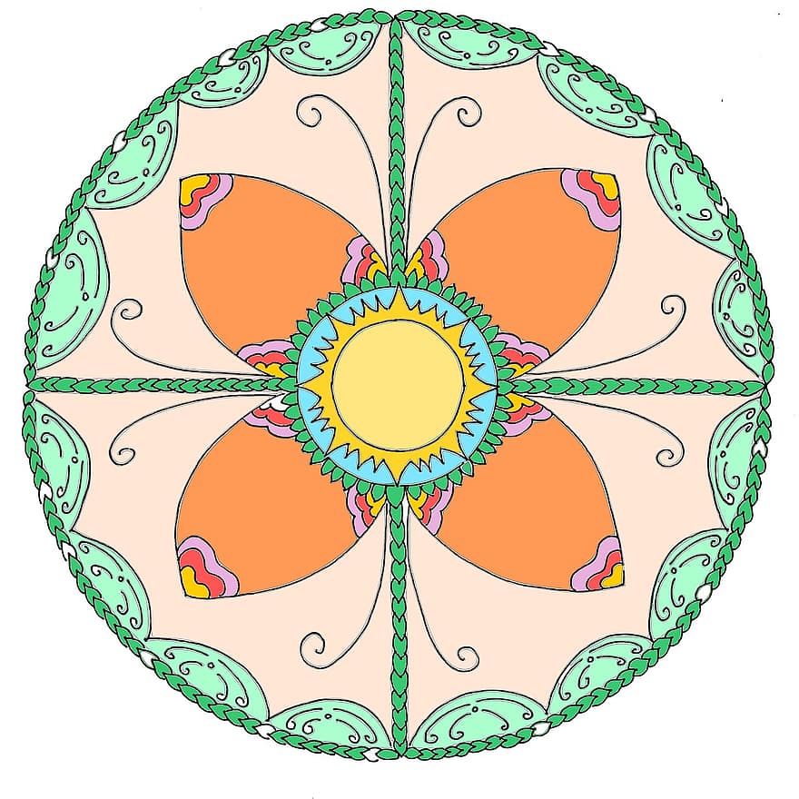 Mandala, dom, Schmetterling, inspirierend, künstlerisch, Meditation, ganzheitlich, Balance, Tapete, Zeichnung, Dekoration