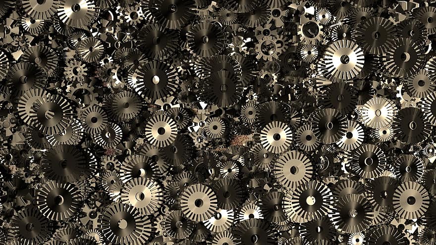 Gears, Texture, Mechanical, Engine, Machinery, Design, Render, Particles, Brown Texture