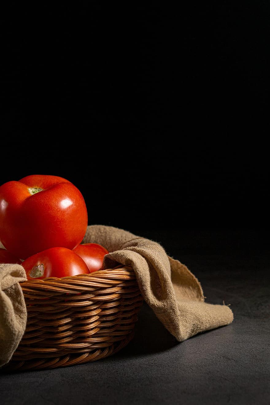 pomidory, owoc, jedzenie, warzywo, kosz, zdrowy, odżywianie, organiczny, produkować, świeżość, zbliżenie