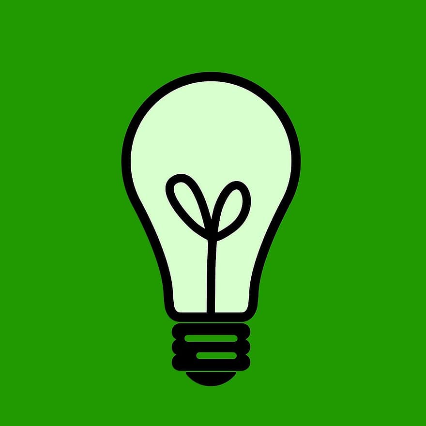 ötletek, zöld, ötlet koncepció, szimbólum, kreatív ötletek, természetes, izzó, ikon, modern, zöld háttér, kreatív