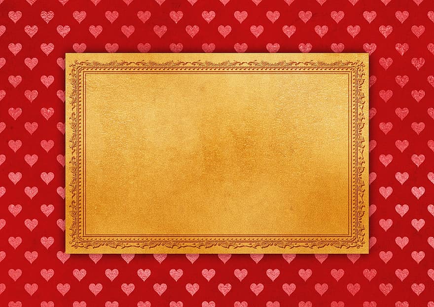 Frame, Heart, Paper, Background, Decorative, Invitation, Romantic, Copy Space, Decorated, Valentine's Day, Greeting Card