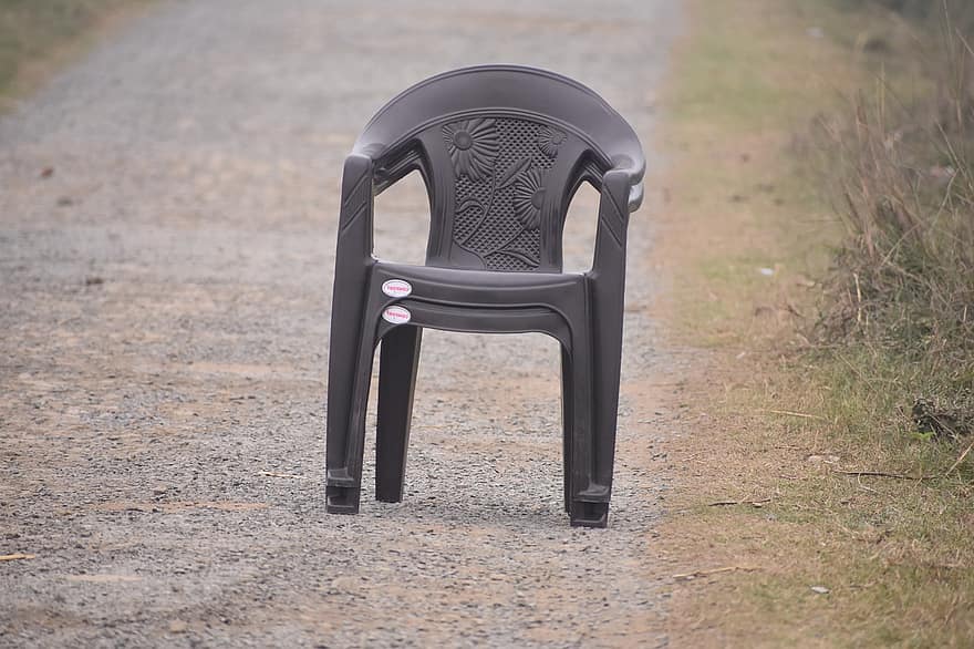 chaise, en plein air, chaise en plastique, séance photo, siège, séance, bois, table, banc, herbe, été