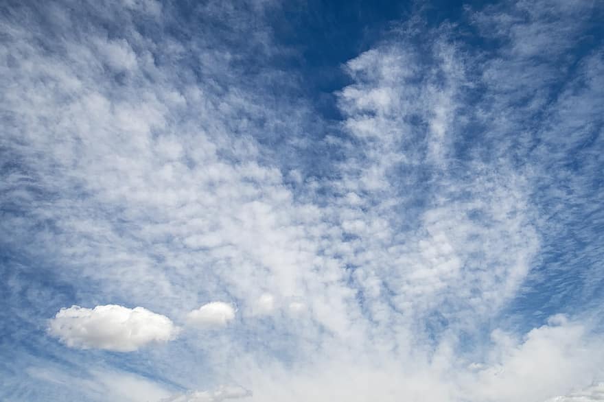 chmury, niebo, atmosfera, niebieskie niebo, cloudscape, białe chmury, pochmurny, niebieski, dzień, pogoda, Chmura