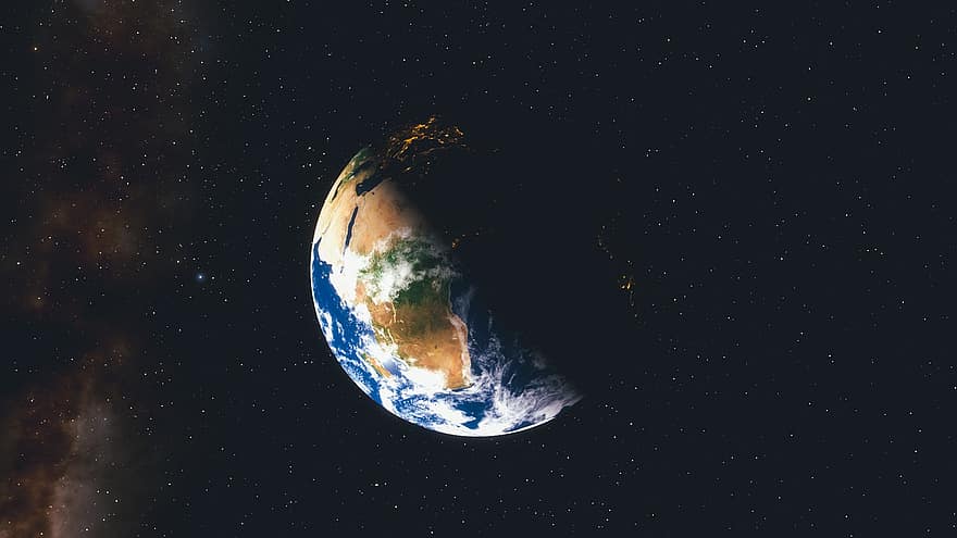 Earth, Planet, Blue, Night, Space, Astronomy, Sky, Universe, Science, Cosmos, Sun